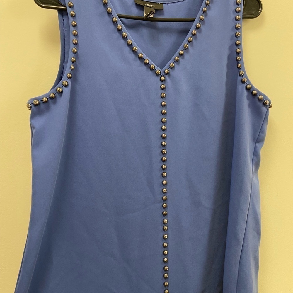 Alfani petite women’s studded‎ blue tank size 10petite